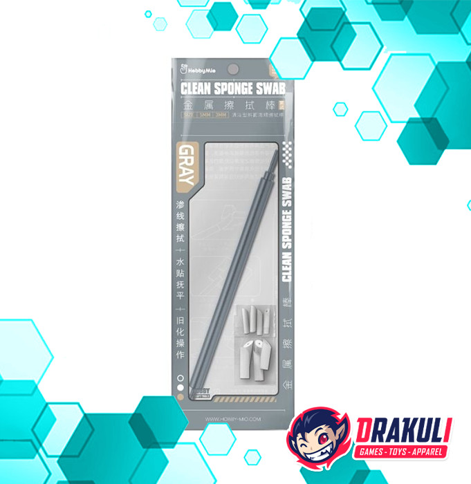 Hobby Mio Metal Wiping Stick / Clean Sponge Swab - GRAY